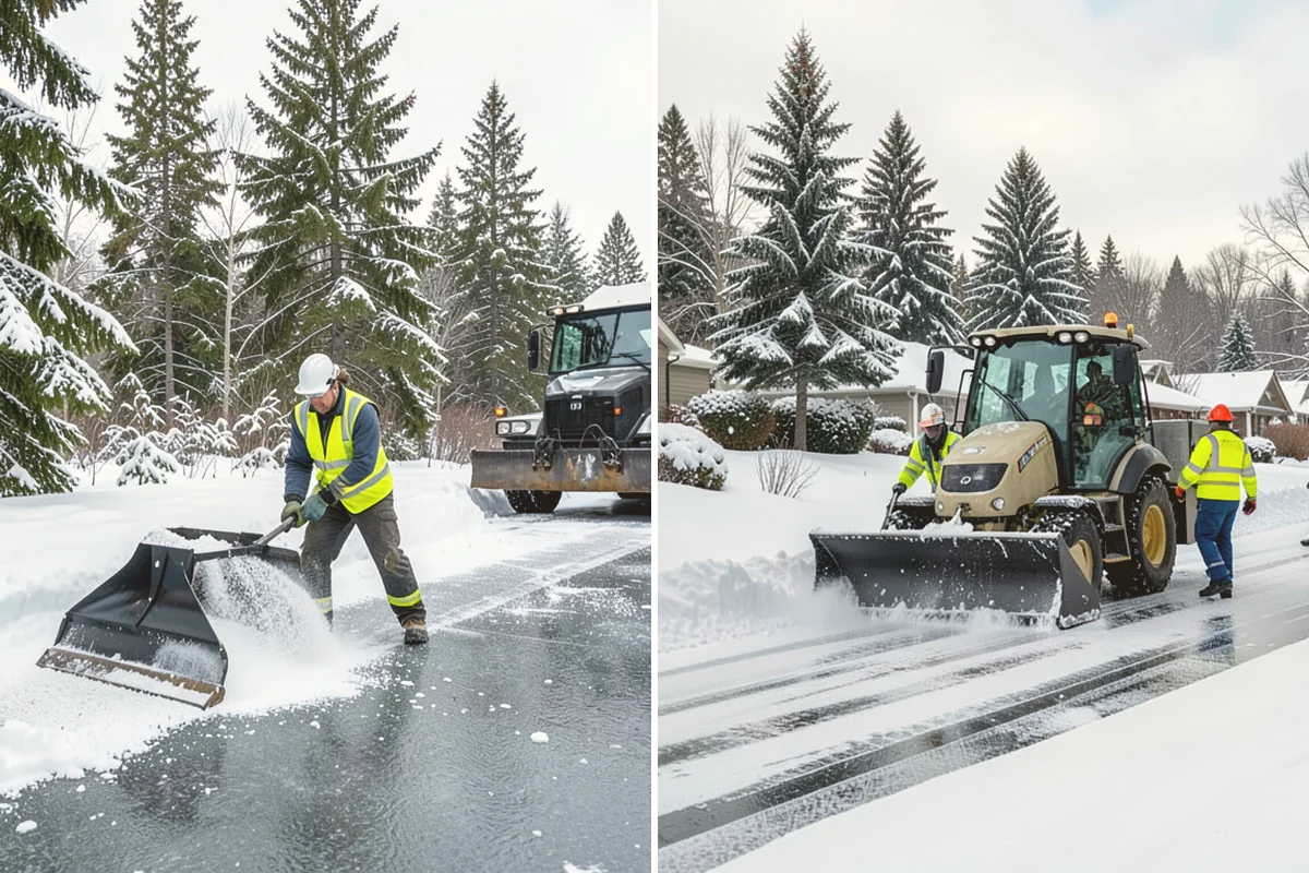 Back Patio Snow Removal in Milton, King County, WA - We inspect the patio material and surrounding access points