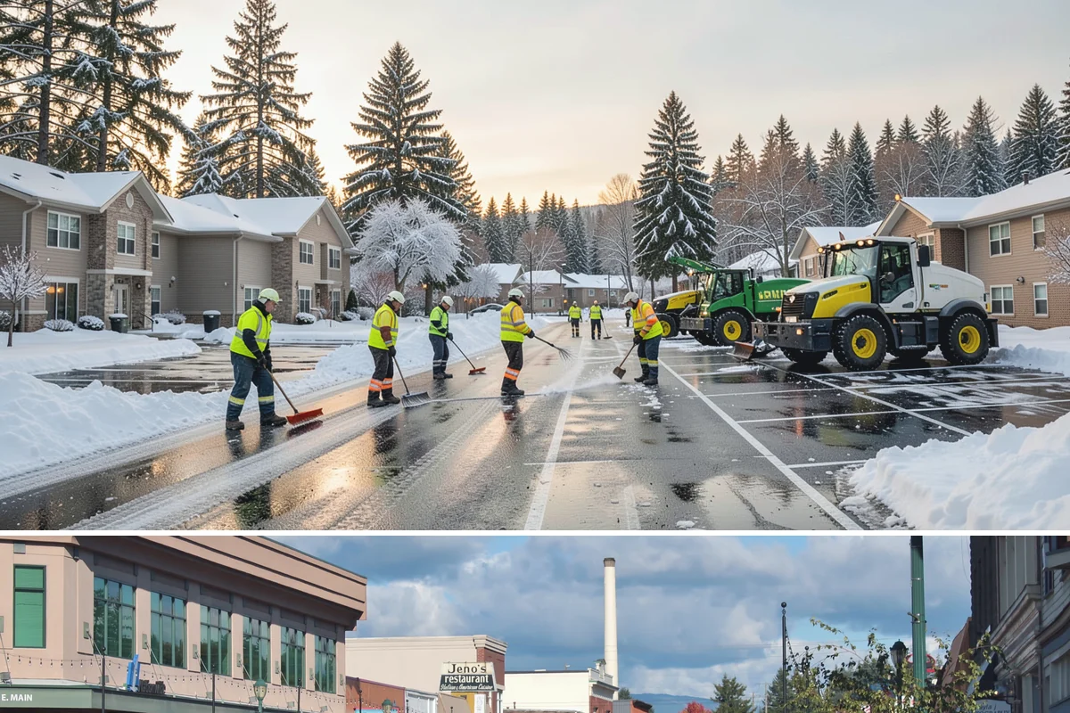 Back Patio Snow Removal in Monroe, Snohomish County, WA - Reserve your spot in early winter so the back of your home is covered when lowland snow arrives.
