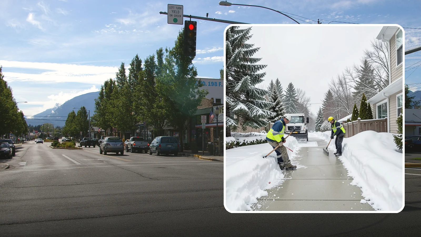 Back Patio Snow Removal in North Bend, King County, WA - We clear snow off back patios so your outdoor space and rear exits stay usable during a cold snap.
