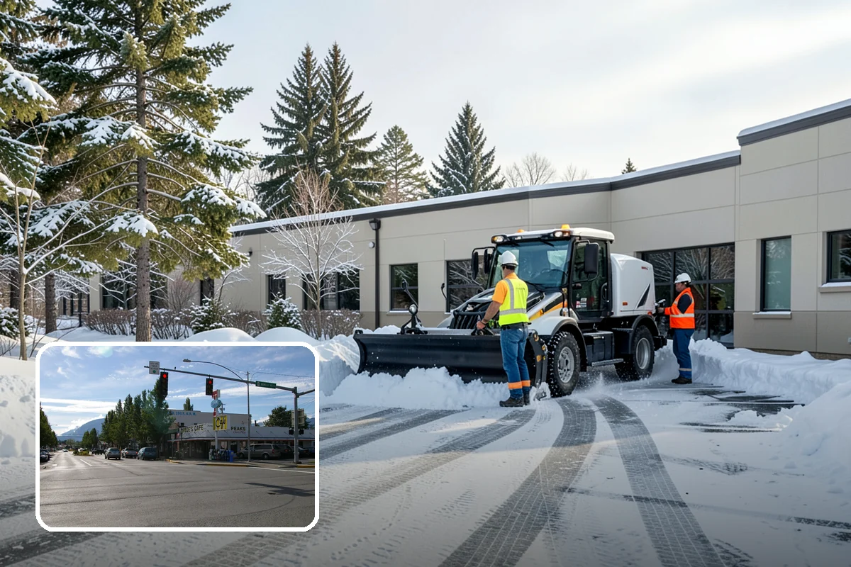 Back Patio Snow Removal in North Bend, King County, WA - Keeps everyday rear-yard routes usable in winter