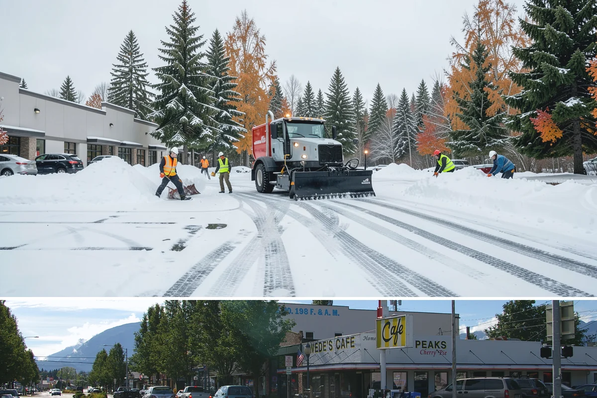 Back Patio Snow Removal in North Bend, King County, WA - Reserve your spot in early winter so the back of your home is covered when lowland snow arrives.