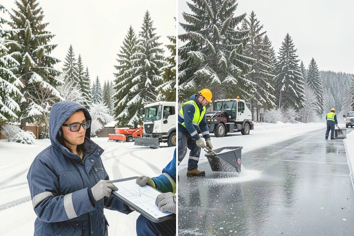 Back Patio Snow Removal in Orting, Pierce County, WA - We inspect the patio material and surrounding access points