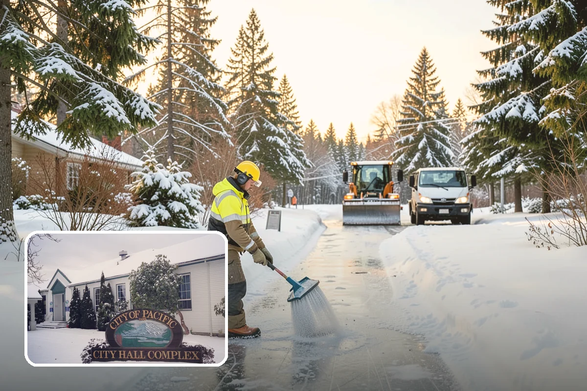 Back Patio Snow Removal in Pacific, King County, WA - Keeps everyday rear-yard routes usable in winter