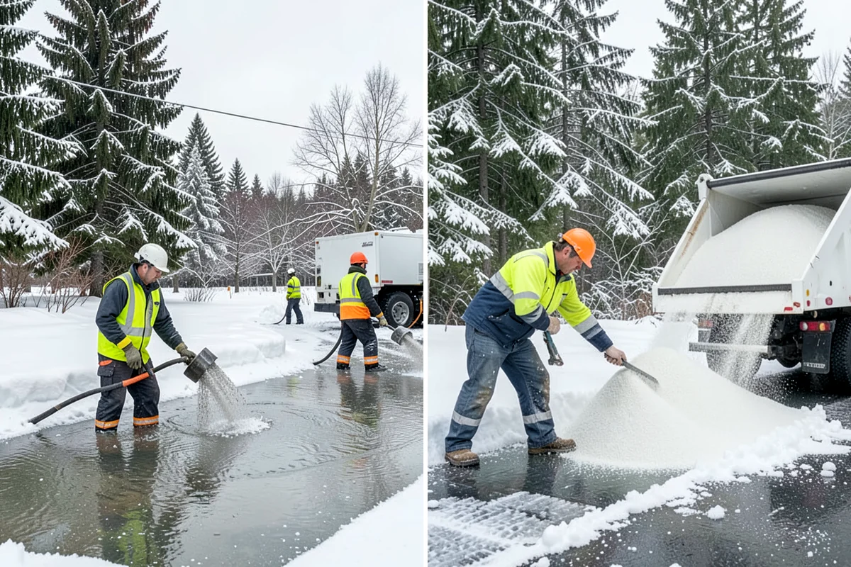 Back Patio Snow Removal in Pacific, King County, WA - We inspect the patio material and surrounding access points