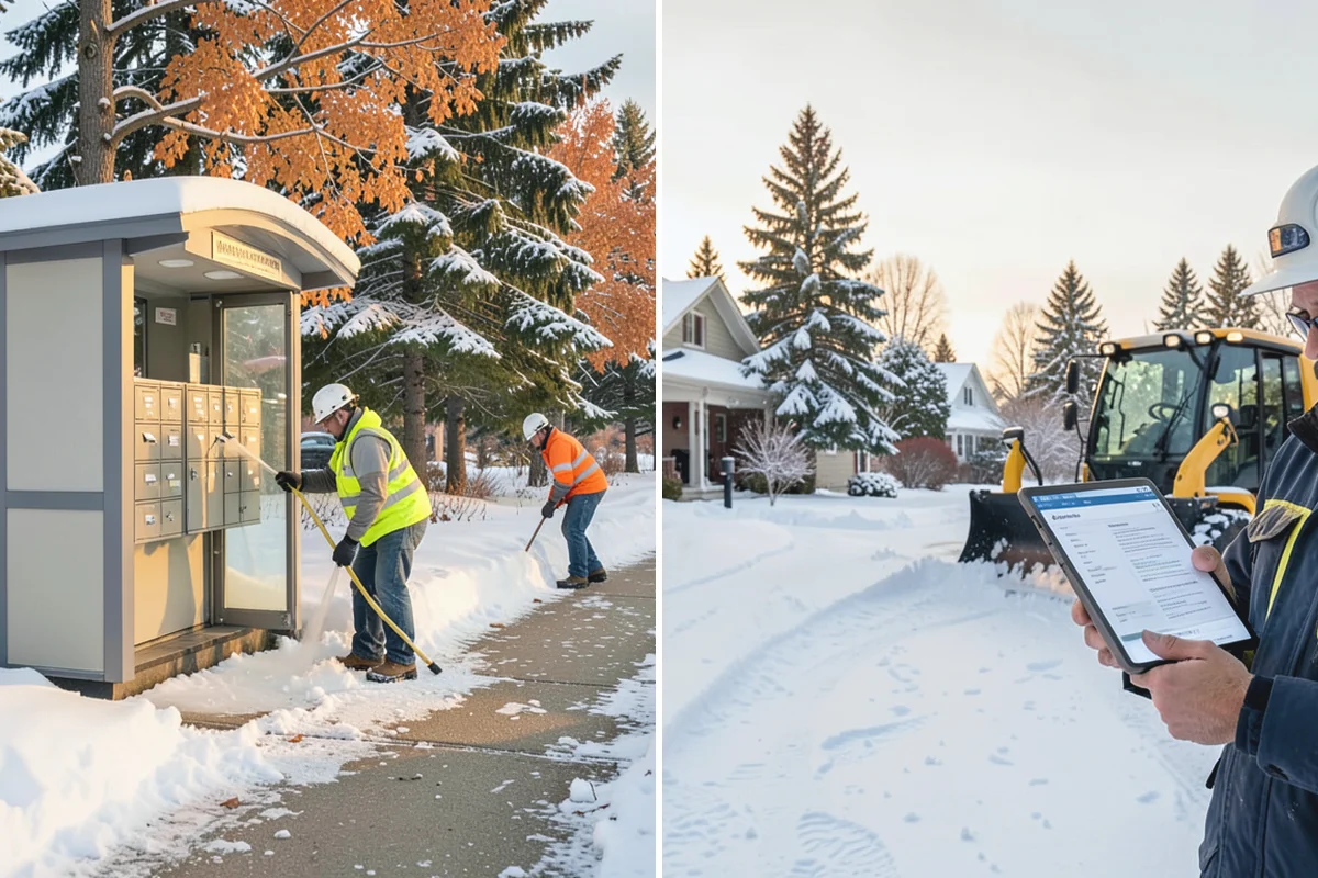 Back Patio Snow Removal in Renton, King County, WA - We inspect the patio material and surrounding access points