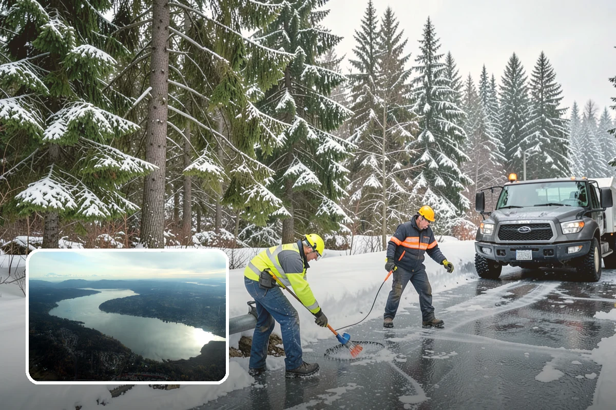 Back Patio Snow Removal in Sammamish, King County, WA - Keeps everyday rear-yard routes usable in winter