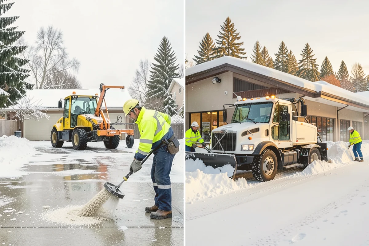 Back Patio Snow Removal in Sammamish, King County, WA - We inspect the patio material and surrounding access points