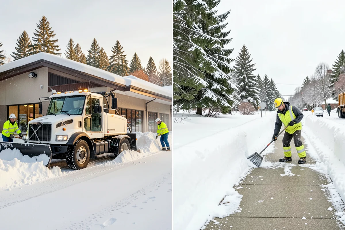 Back Patio Snow Removal in Shoreline, King County, WA - We inspect the patio material and surrounding access points