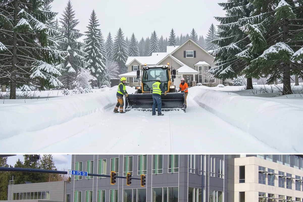 Back Patio Snow Removal in Shoreline, King County, WA - Reserve your spot in early winter so the back of your home is covered when lowland snow arrives.