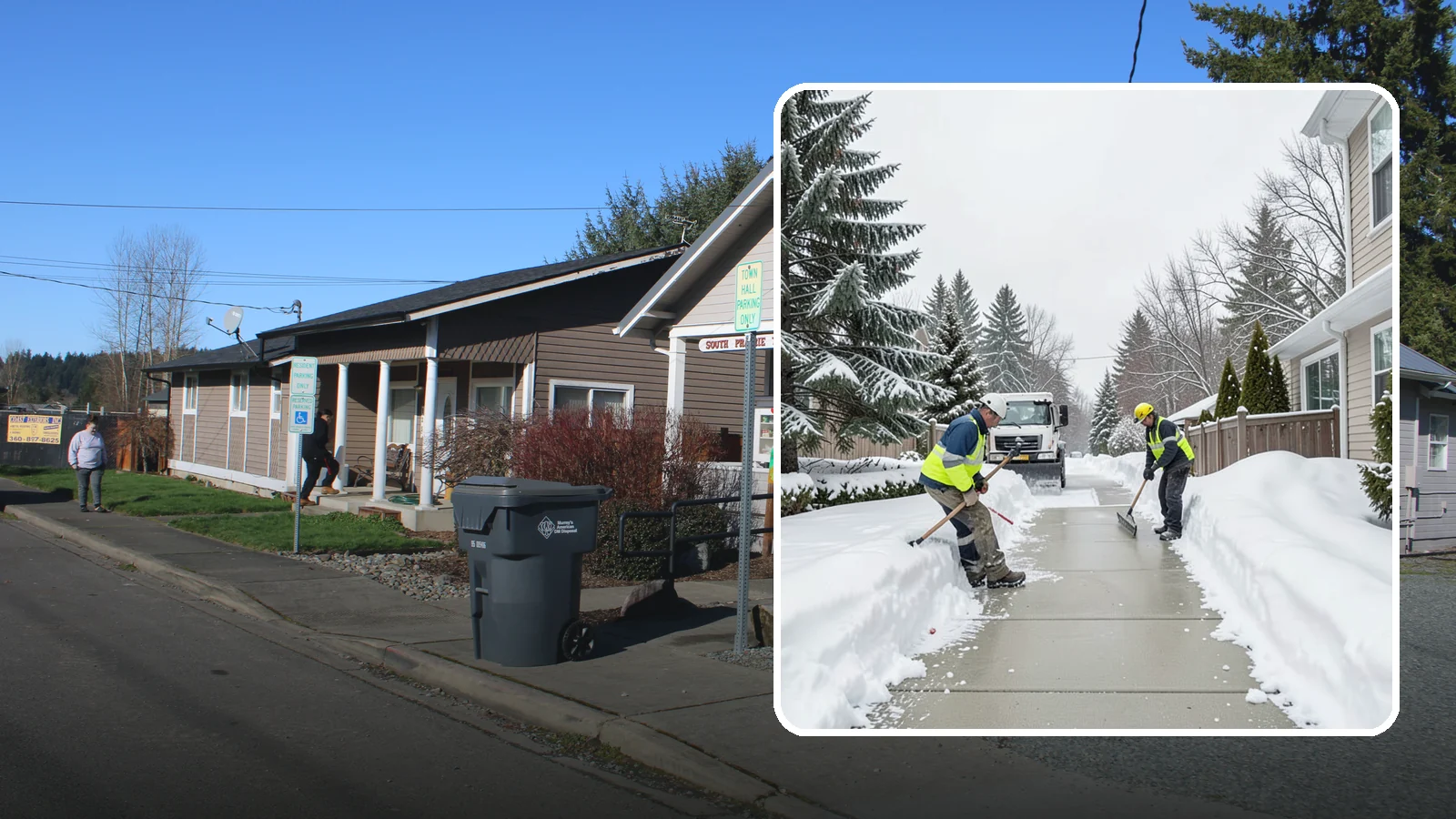 Back Patio Snow Removal in South Prairie, Pierce County, WA - We clear snow off back patios so your outdoor space and rear exits stay usable during a cold snap.