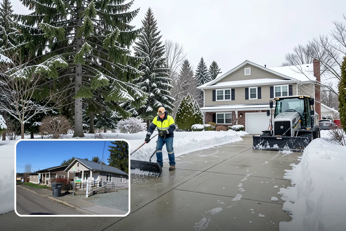 Back Patio Snow Removal in South Prairie, Pierce County, WA - Keeps everyday rear-yard routes usable in winter