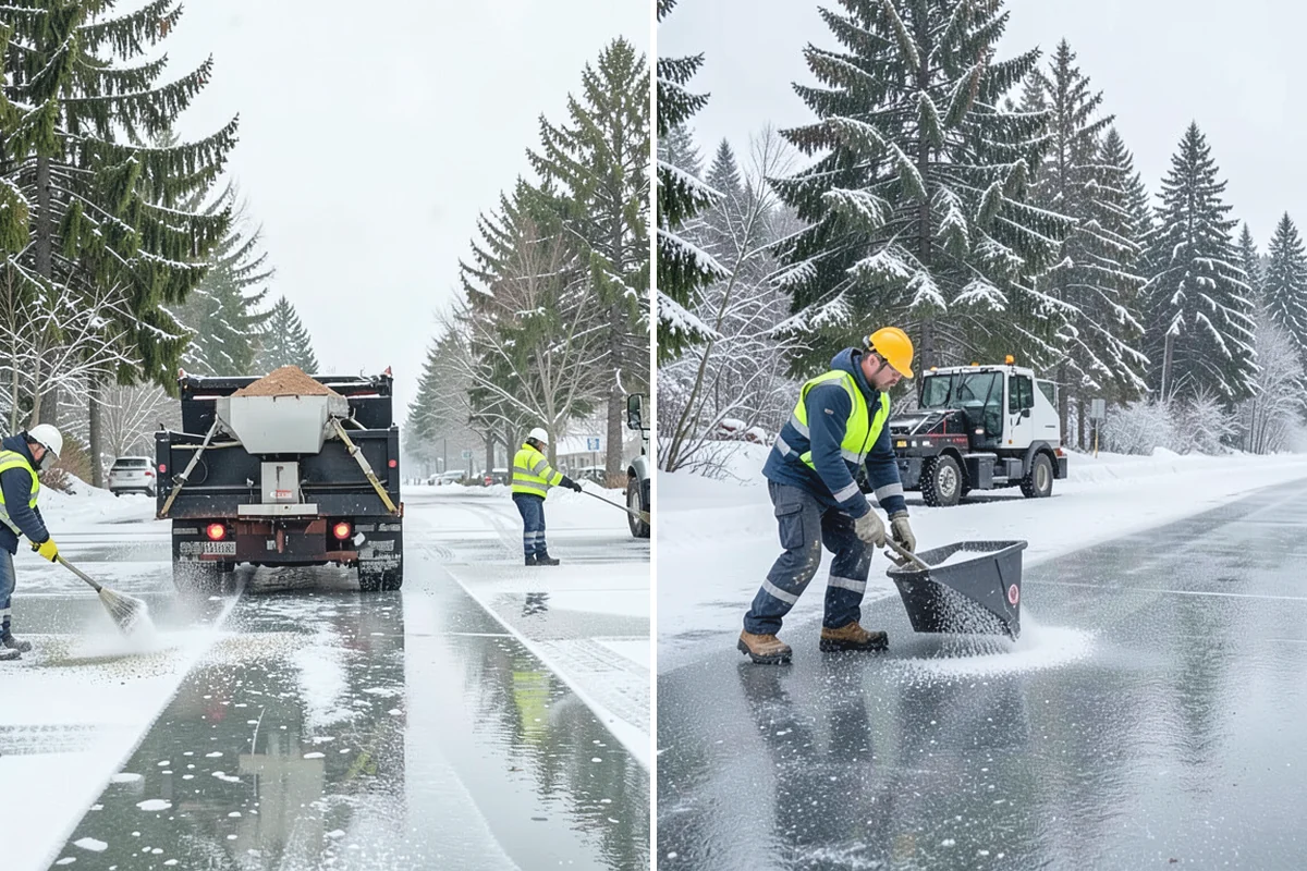 Back Patio Snow Removal in South Prairie, Pierce County, WA - We inspect the patio material and surrounding access points