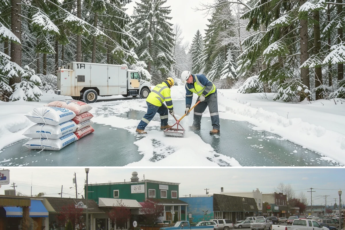 Back Patio Snow Removal in Stanwood, Snohomish County, WA - Reserve your spot in early winter so the back of your home is covered when lowland snow arrives.