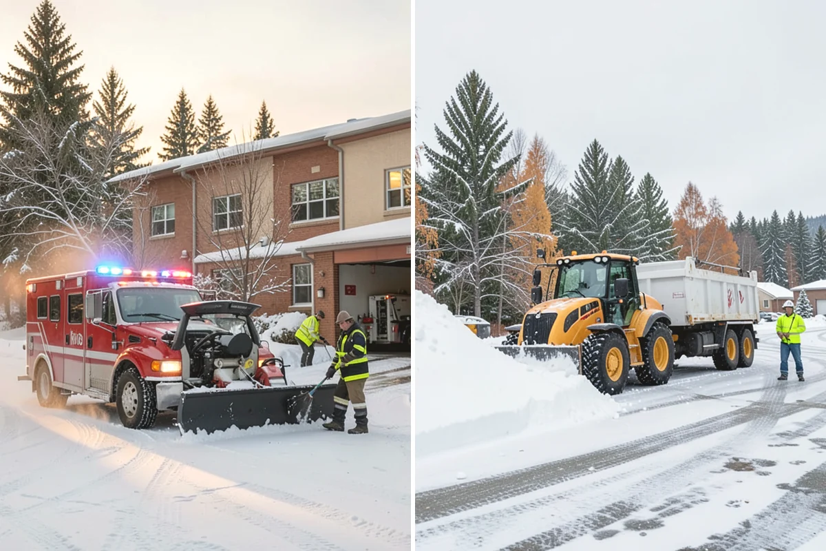 Back Patio Snow Removal in Steilacoom, Pierce County, WA - We inspect the patio material and surrounding access points