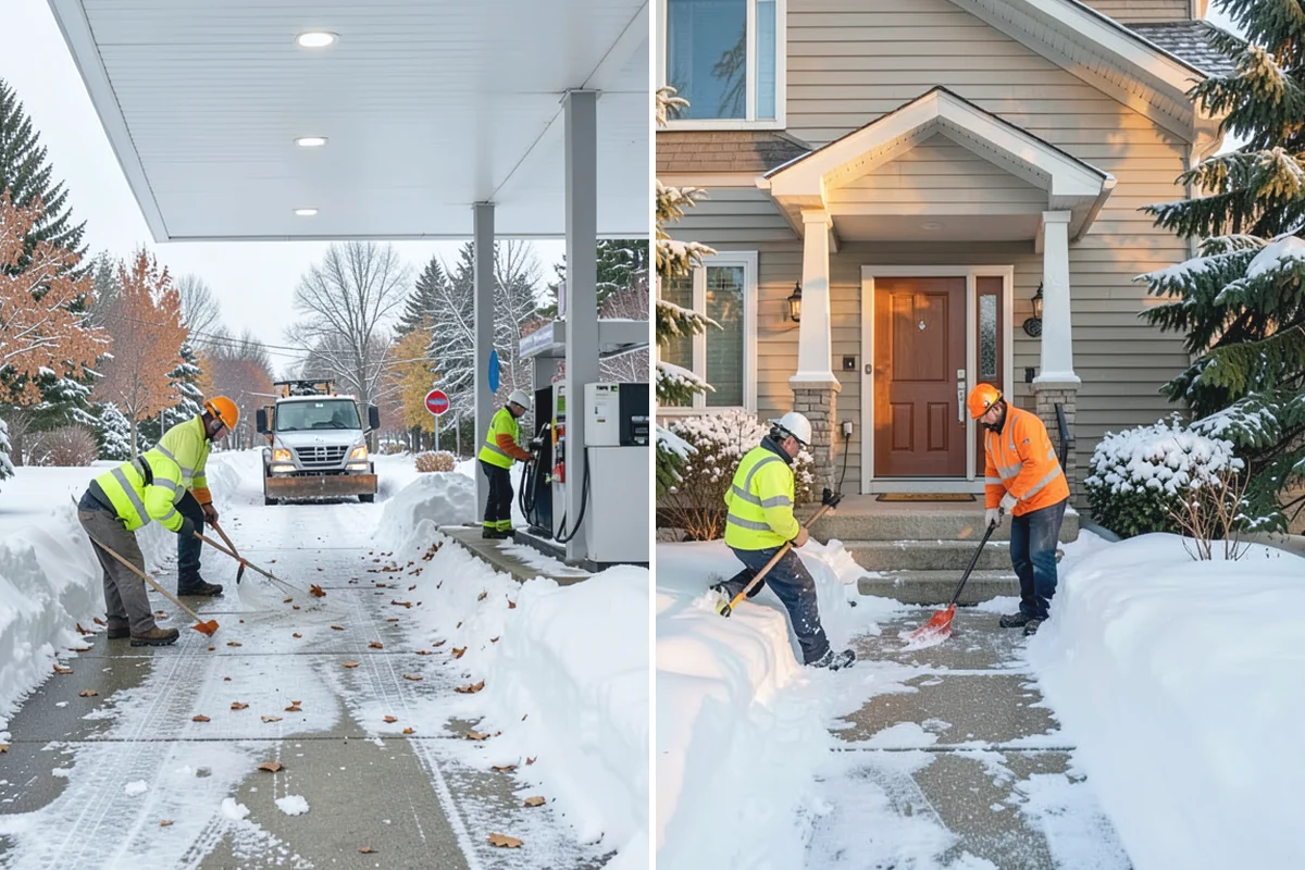 Back Patio Snow Removal in Sumner, Pierce County, WA - We inspect the patio material and surrounding access points