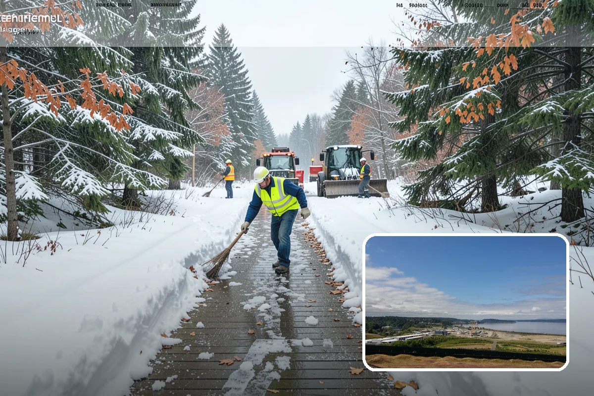 Back Patio Snow Removal in University Place, Pierce County, WA - Keeps everyday rear-yard routes usable in winter