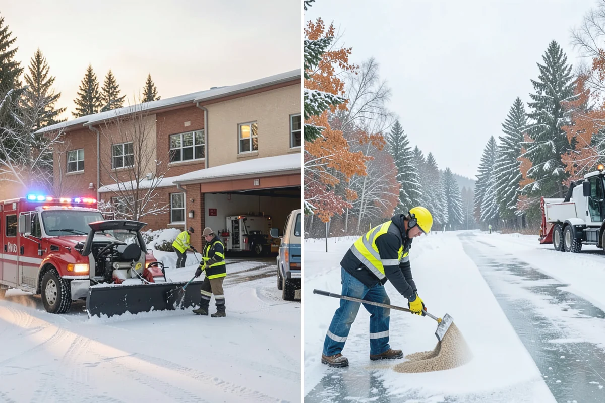 Back Patio Snow Removal in Wilkeson, Pierce County, WA - We inspect the patio material and surrounding access points