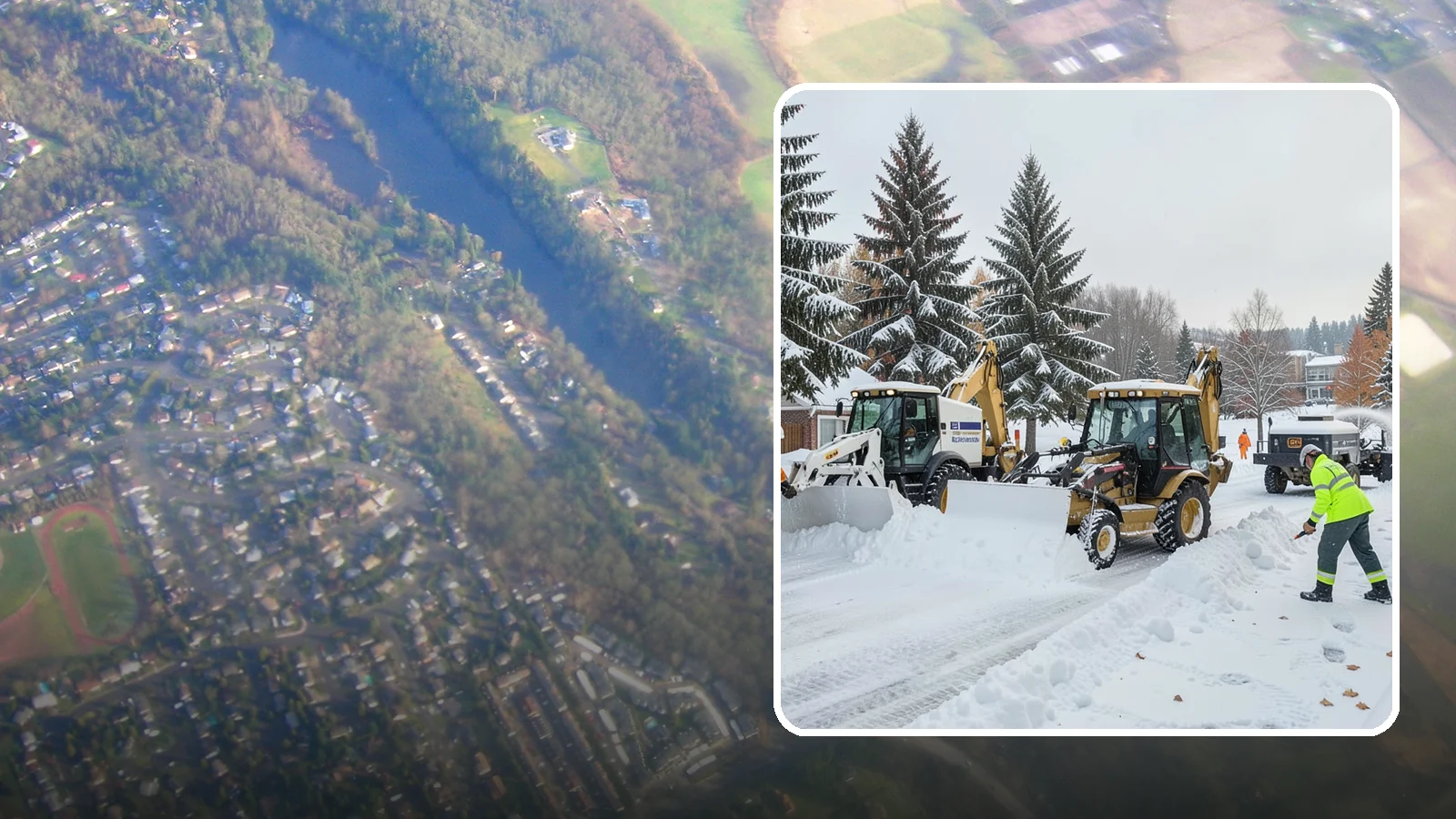 Backhoe Snow Removal in Algona, King County, WA - Our backhoes tackle deep, packed, and piled snow that lighter equipment cannot move.
