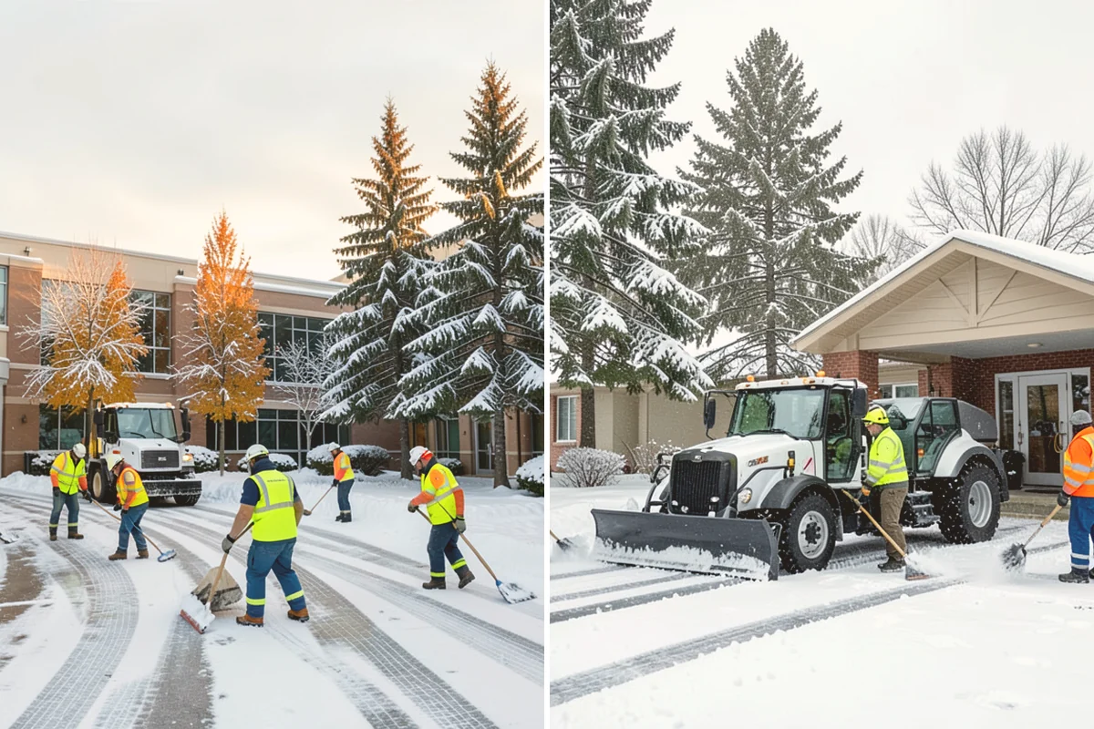 Backhoe Snow Removal in Algona, King County, WA - Assess piled and compacted snow needing relocation