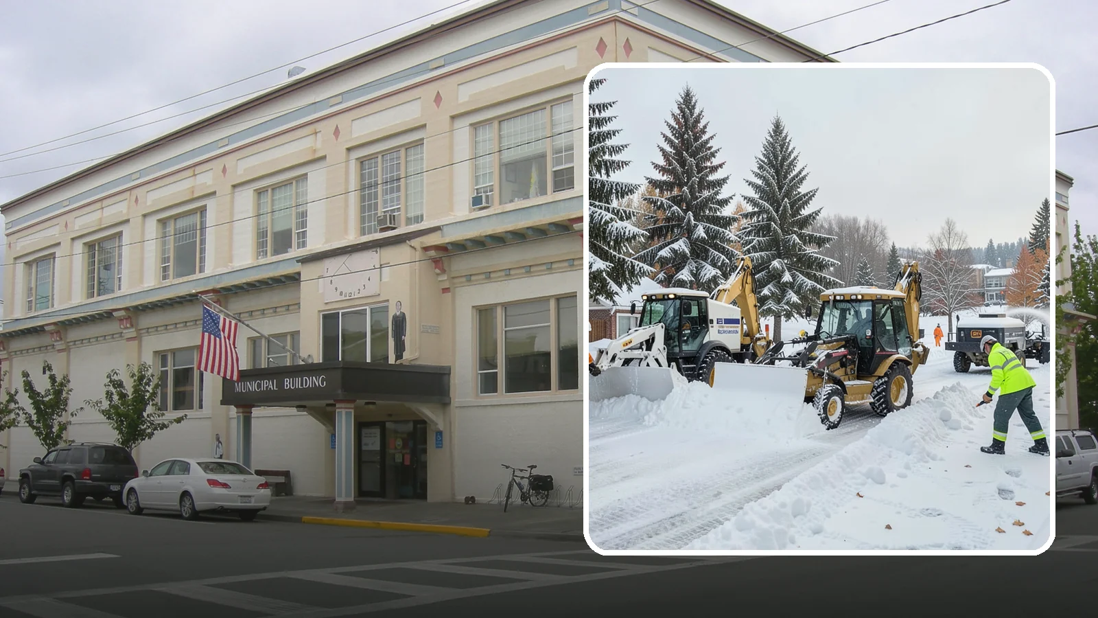 Backhoe Snow Removal in Anacortes, Skagit County, WA - Our backhoes tackle deep, packed, and piled snow that lighter equipment cannot move.
