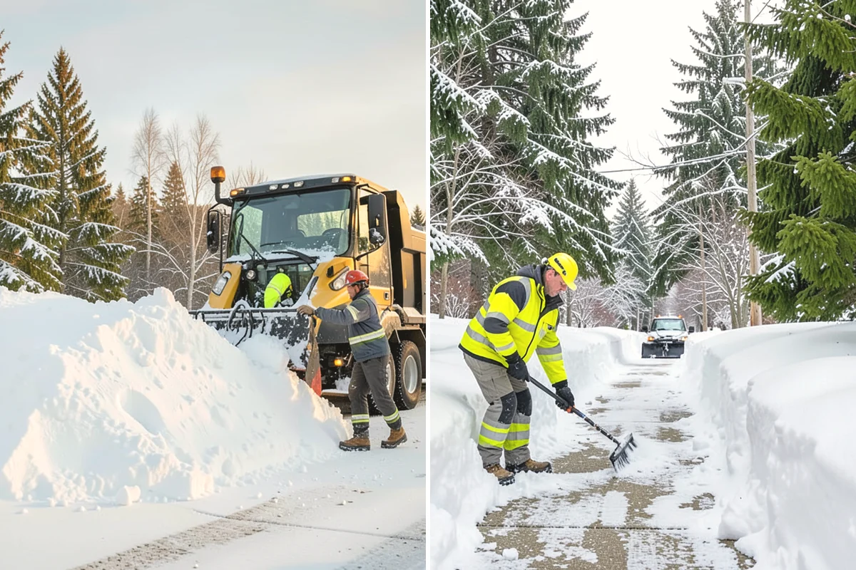 Backhoe Snow Removal in Anacortes, Skagit County, WA - Assess piled and compacted snow needing relocation