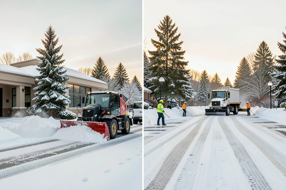 Backhoe Snow Removal in Arlington, Snohomish County, WA - Assess piled and compacted snow needing relocation