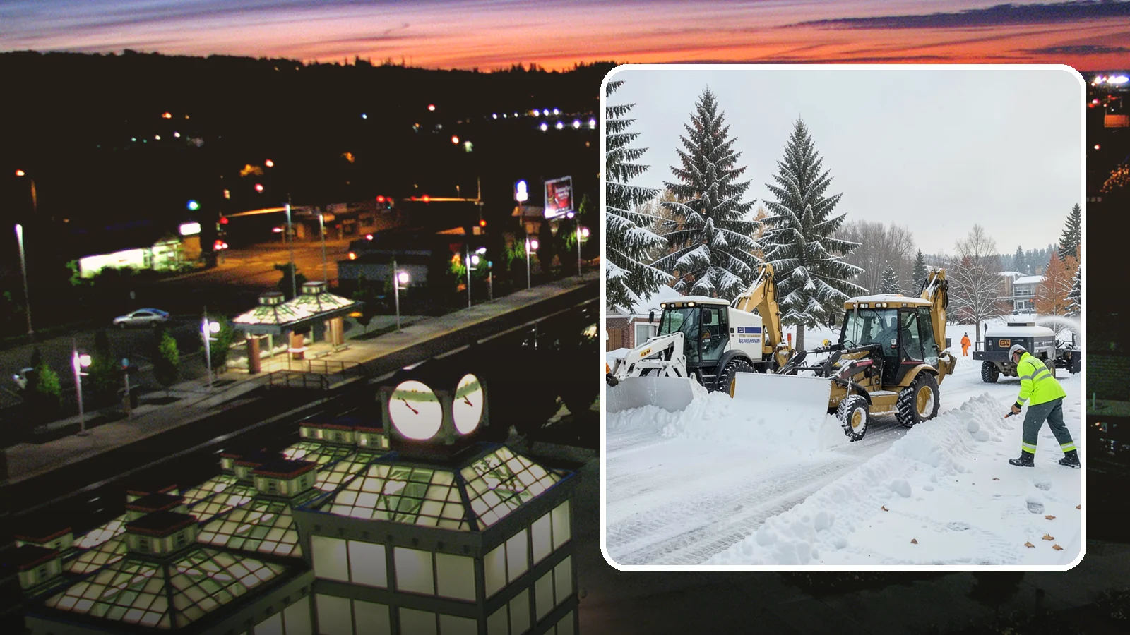 Backhoe Snow Removal in Auburn, King County, WA - Our backhoes tackle deep, packed, and piled snow that lighter equipment cannot move.