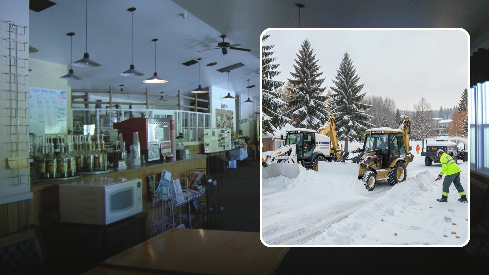 Backhoe Snow Removal in Black Diamond, King County, WA - Our backhoes tackle deep, packed, and piled snow that lighter equipment cannot move.