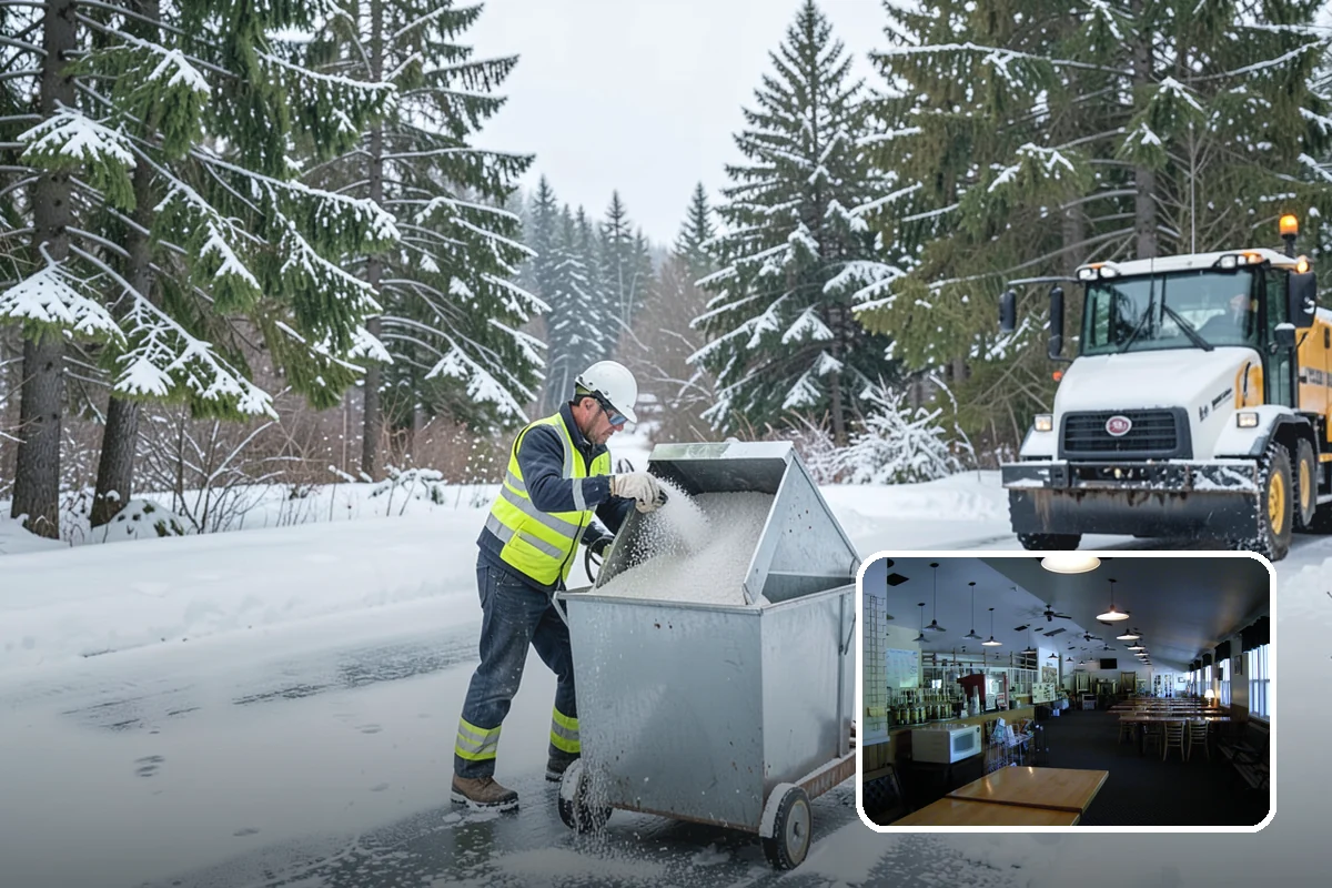 Backhoe Snow Removal in Black Diamond, King County, WA - Reach and force to move packed and piled snow