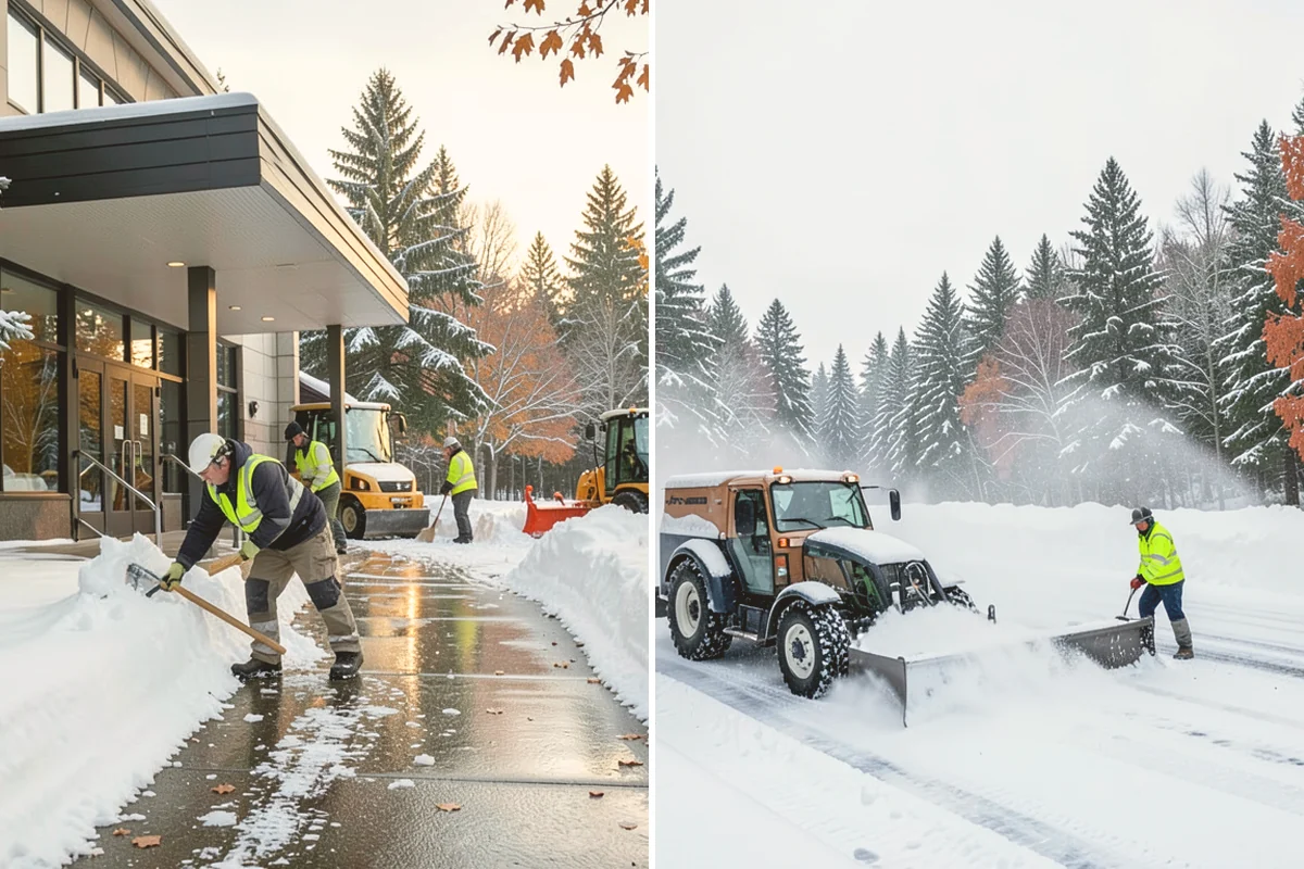 Backhoe Snow Removal in Bothell, King County, WA - Assess piled and compacted snow needing relocation