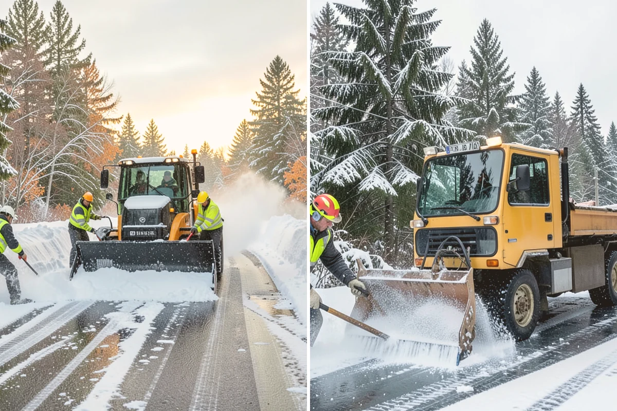 Backhoe Snow Removal in Brier, Snohomish County, WA - Assess piled and compacted snow needing relocation