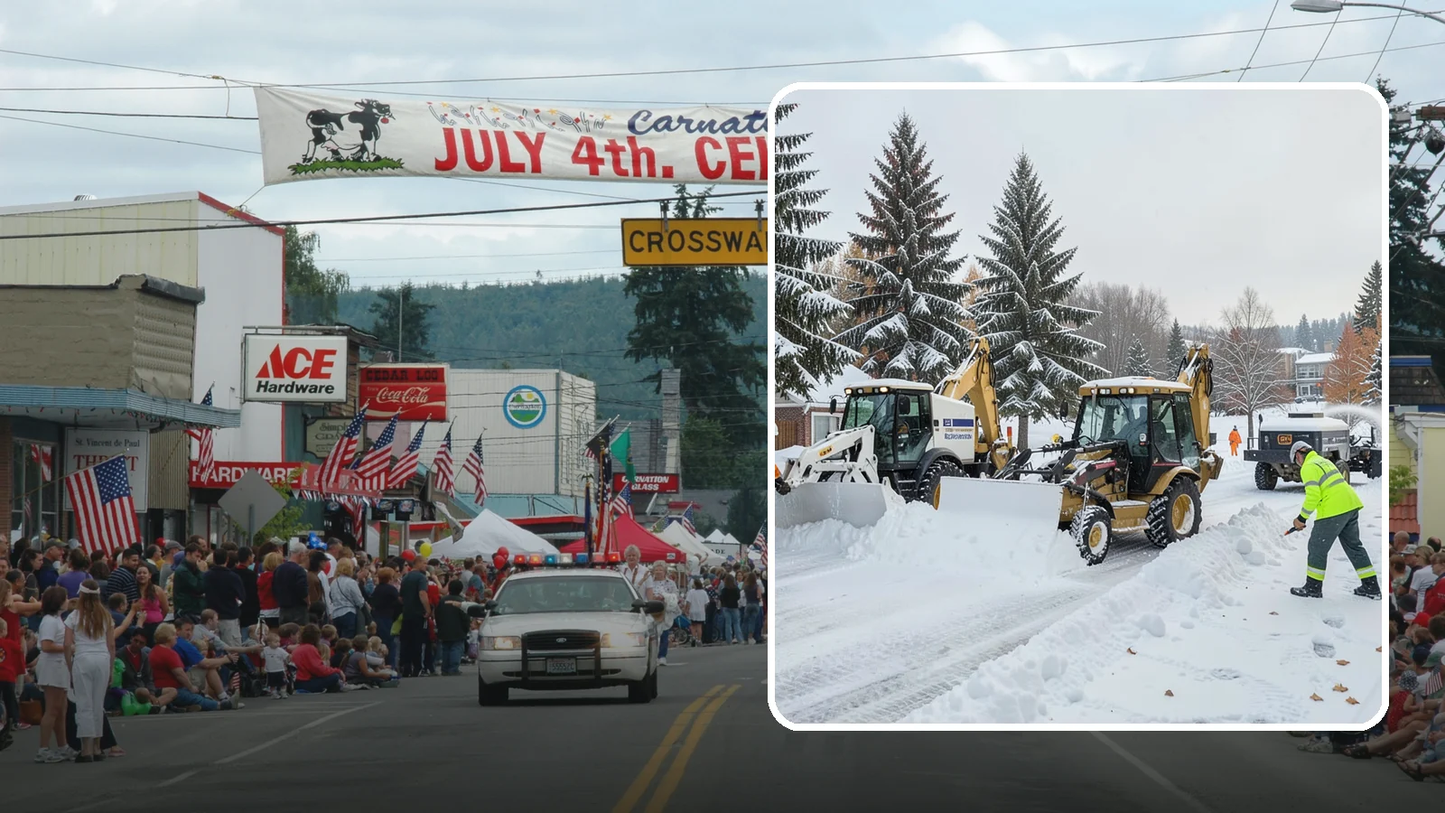 Backhoe Snow Removal in Carnation, King County, WA - Our backhoes tackle deep, packed, and piled snow that lighter equipment cannot move.