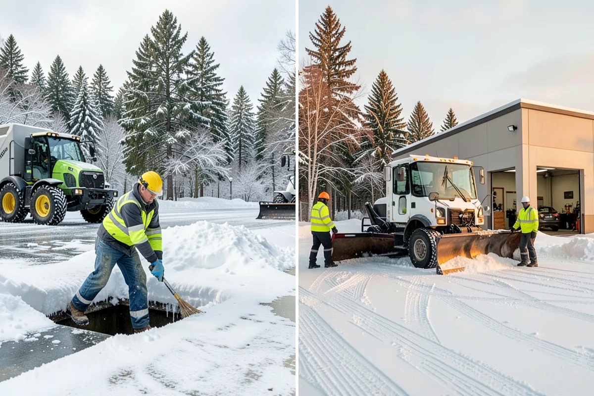Backhoe Snow Removal in Concrete, Skagit County, WA - Assess piled and compacted snow needing relocation
