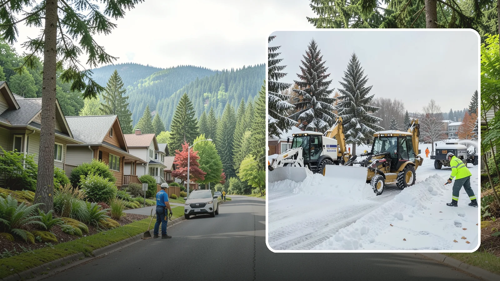 Backhoe Snow Removal in Darrington, Snohomish County, WA - Our backhoes tackle deep, packed, and piled snow that lighter equipment cannot move.