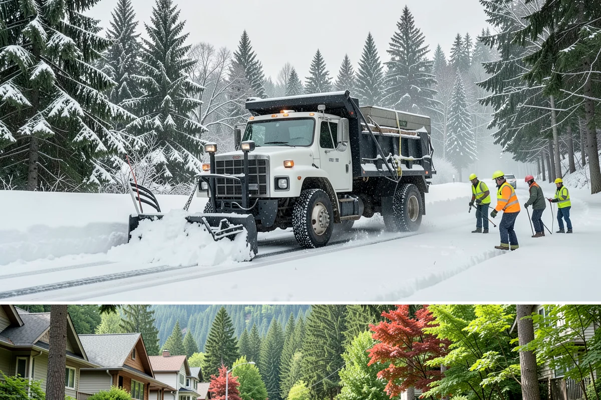 Backhoe Snow Removal in Darrington, Snohomish County, WA - Backhoe snow removal is typically needed mid-to-late winter, from January through February, after piles build across a storm...