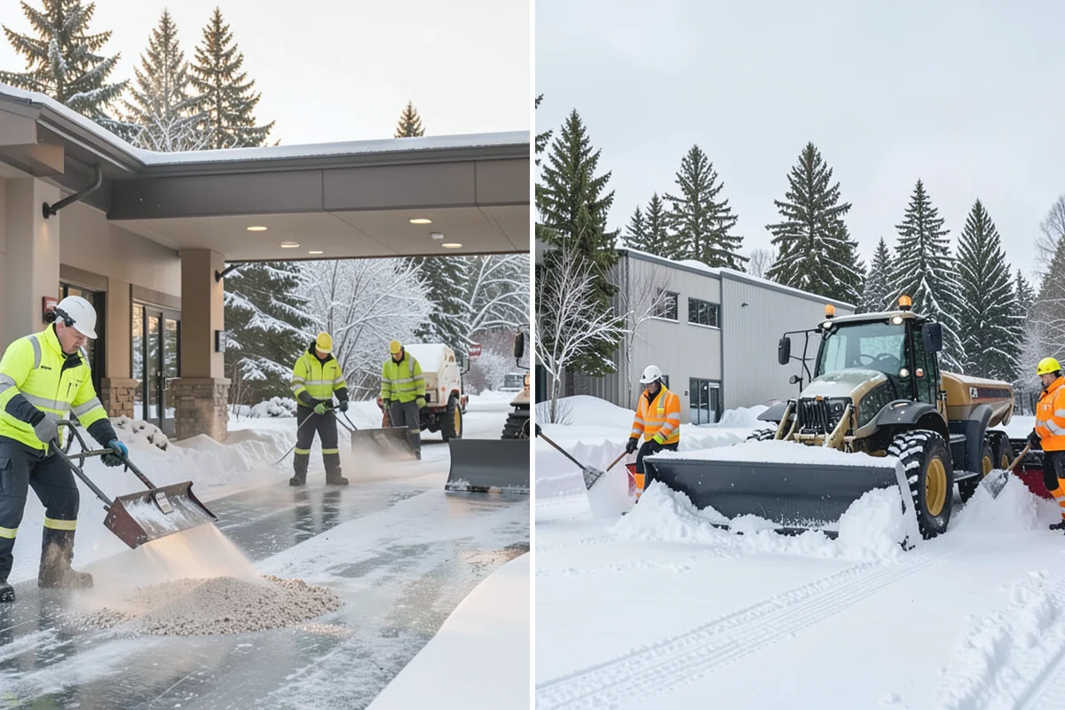 Backhoe Snow Removal in Des Moines, King County, WA - Assess piled and compacted snow needing relocation
