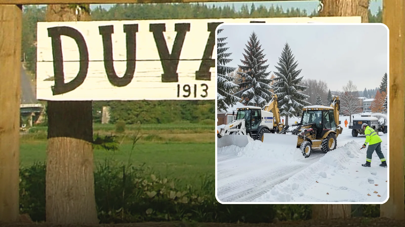 Backhoe Snow Removal in Duvall, King County, WA - Our backhoes tackle deep, packed, and piled snow that lighter equipment cannot move.