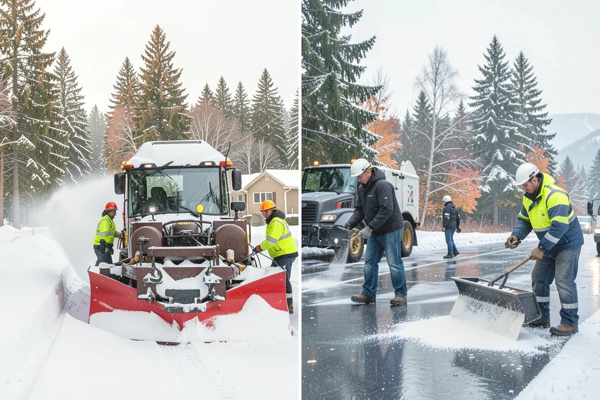 Backhoe Snow Removal in Duvall, King County, WA - Assess piled and compacted snow needing relocation