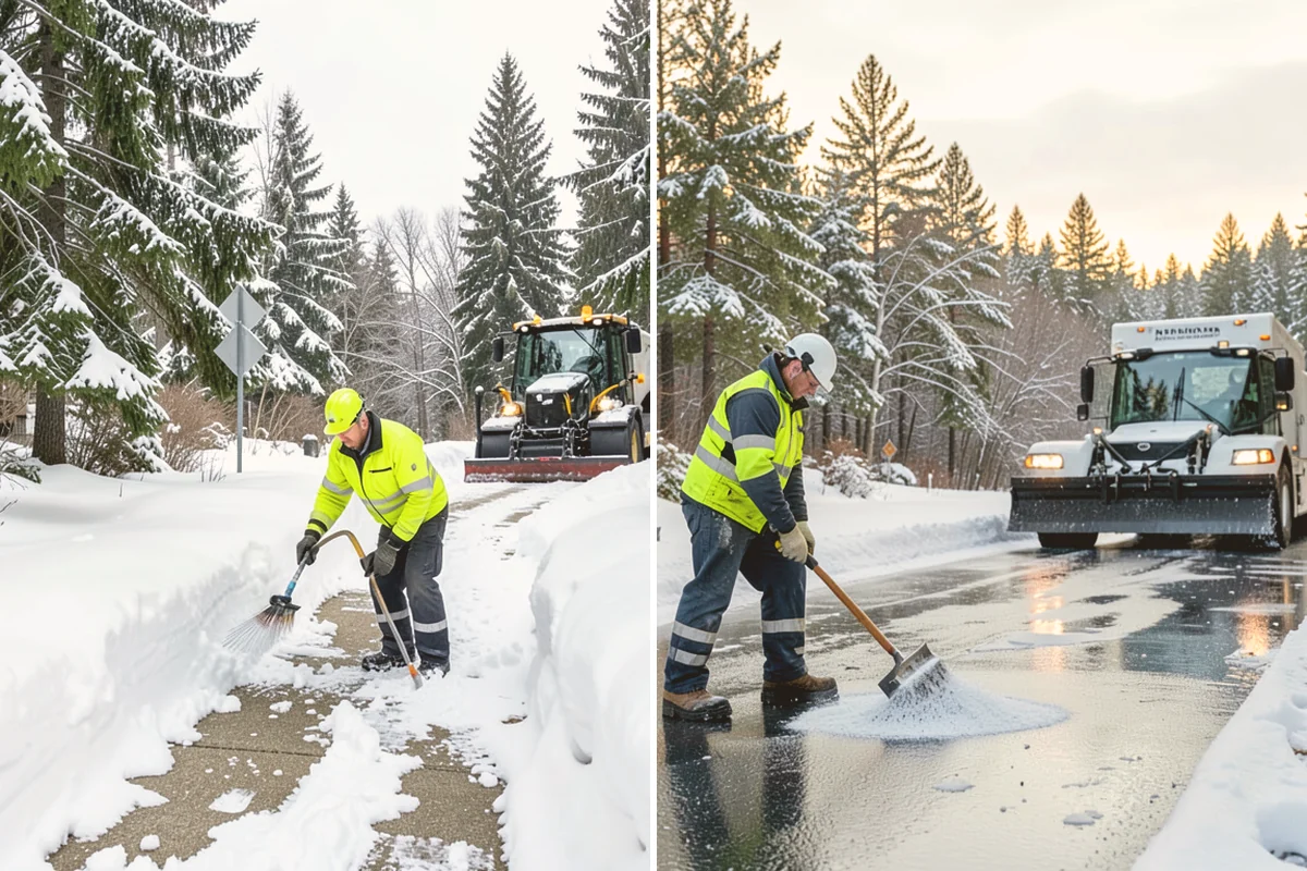 Backhoe Snow Removal in Eatonville, Pierce County, WA - Assess piled and compacted snow needing relocation