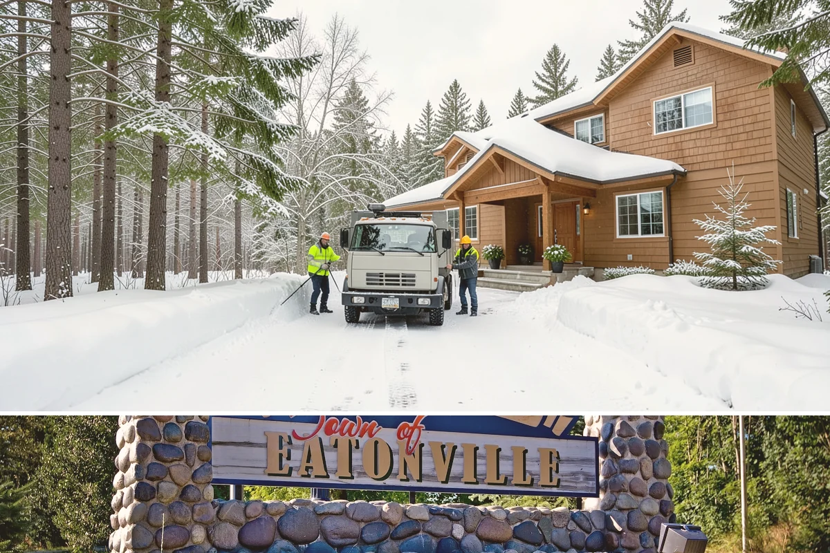 Backhoe Snow Removal in Eatonville, Pierce County, WA - Backhoe snow removal is typically needed mid-to-late winter, from January through February, after piles build across a storm...