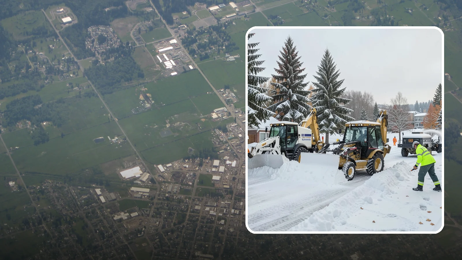 Backhoe Snow Removal in Enumclaw, King County, WA - Our backhoes tackle deep, packed, and piled snow that lighter equipment cannot move.