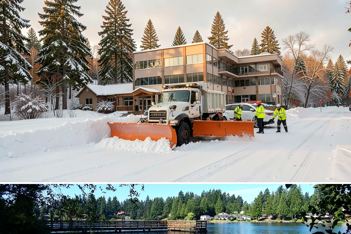 Backhoe Snow Removal in Federal Way, King County, WA - Backhoe snow removal is typically needed mid-to-late winter, from January through February, after piles build across a storm...
