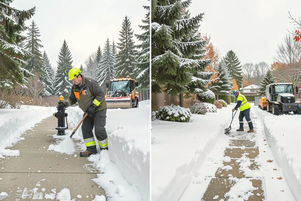 Backhoe Snow Removal in Fife, Pierce County, WA - Assess piled and compacted snow needing relocation