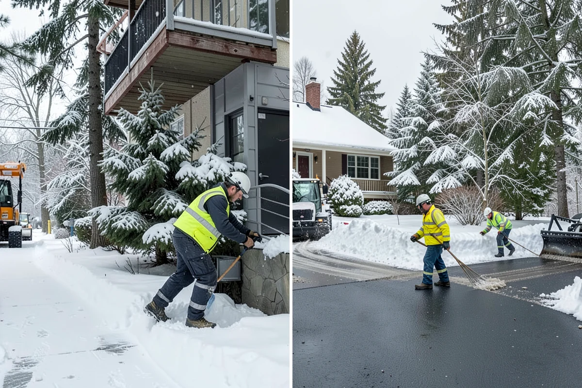 Backhoe Snow Removal in Fircrest, Pierce County, WA - Assess piled and compacted snow needing relocation