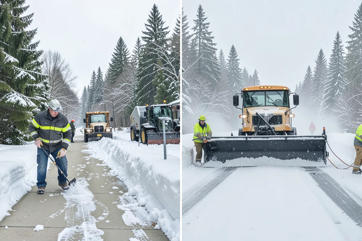 Backhoe Snow Removal in Gold Bar, Snohomish County, WA - Assess piled and compacted snow needing relocation