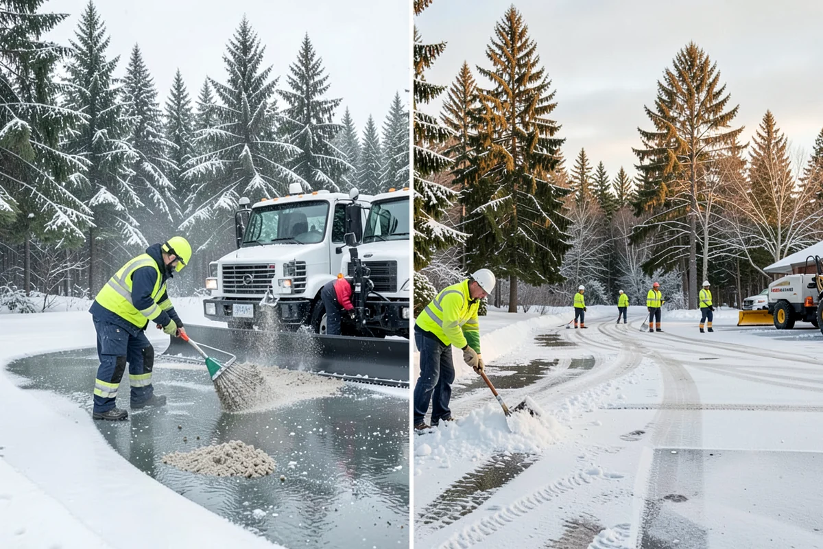 Backhoe Snow Removal in Hunts Point, King County, WA - Assess piled and compacted snow needing relocation