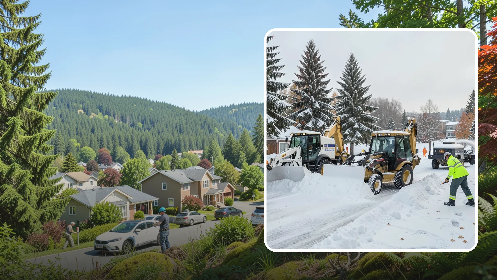 Backhoe Snow Removal in Index, Snohomish County, WA - Our backhoes tackle deep, packed, and piled snow that lighter equipment cannot move.