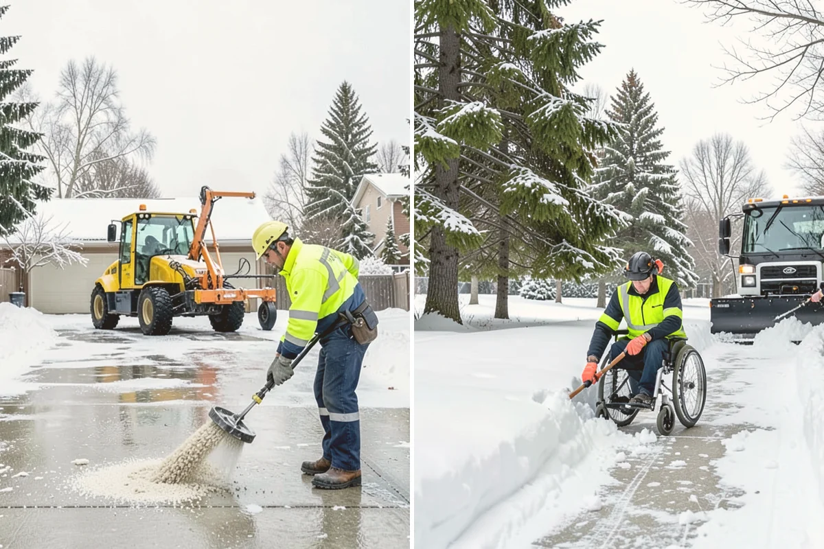 Backhoe Snow Removal in Kirkland, King County, WA - Assess piled and compacted snow needing relocation