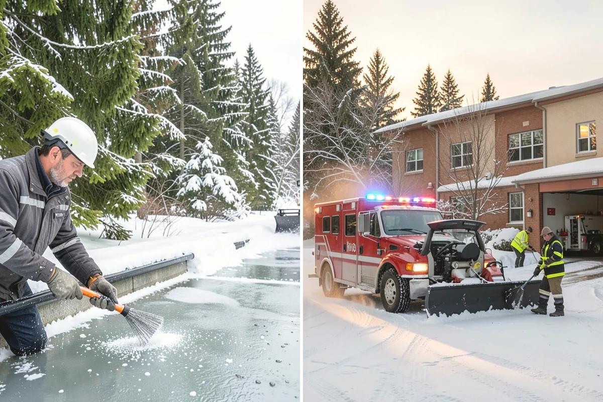 Backhoe Snow Removal in Lake Stevens, Snohomish County, WA - Assess piled and compacted snow needing relocation