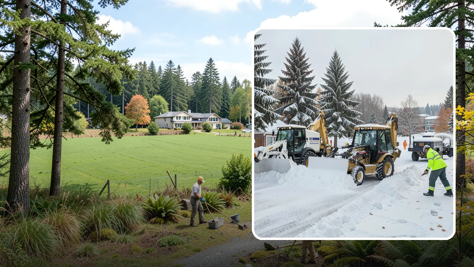 Backhoe Snow Removal in Lyman, Skagit County, WA - Our backhoes tackle deep, packed, and piled snow that lighter equipment cannot move.